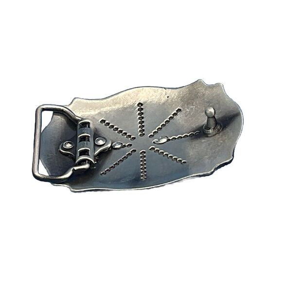 Gold And Silver Colored Belt Buckle- Gold Colored Bull- Approx 3 1/2 X 2 1/2 - Picture 2 of 2